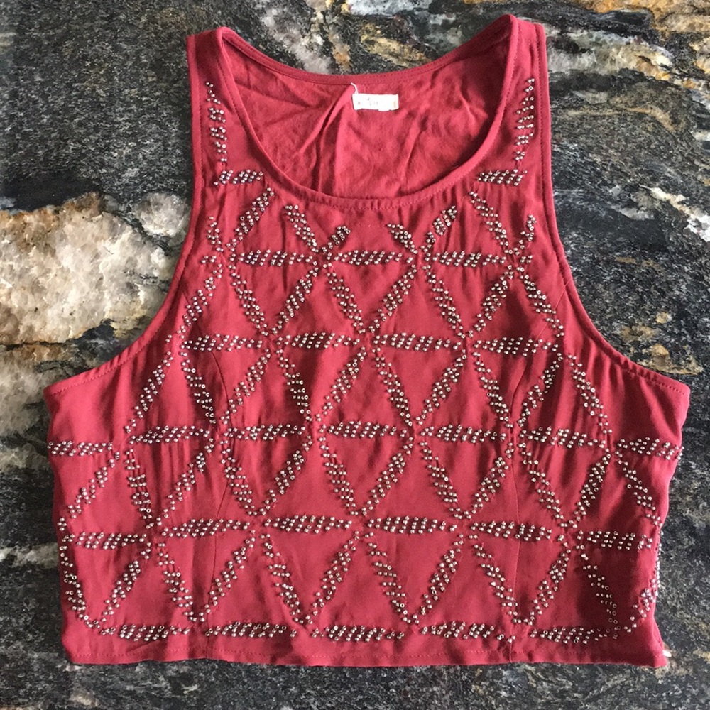 Hollister burgundy crop top